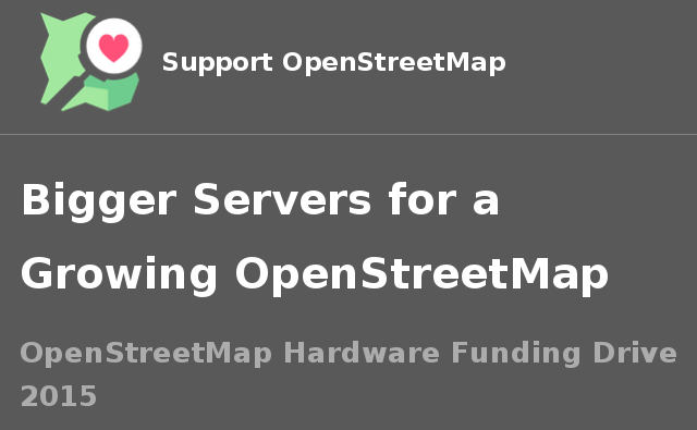 Rostoucí OpenStreetMap potřebuje větší servery - OpenStreetMap sbírka na nové servery v roce 2015