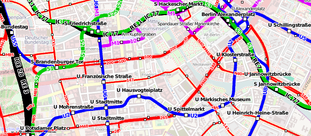openptmap, Beispielausschnitt Berlin-Zentrum