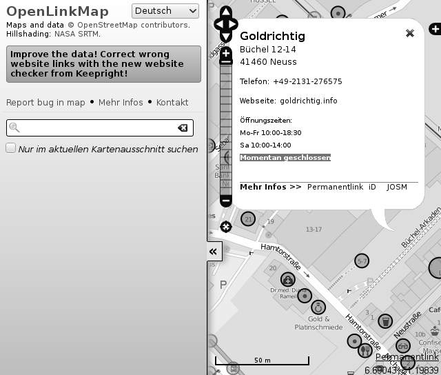 OpenLinkMap in Graustufen